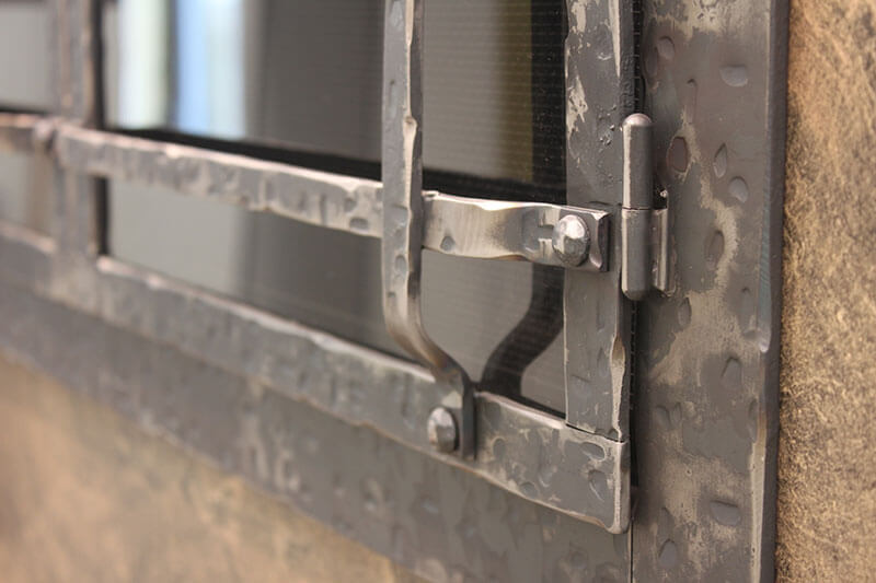 Aged Iron Stoll rustic fireplace doors